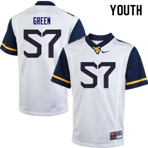 Youth West Virginia Mountaineers NCAA #57 Nate Green White Authentic Nike Stitched College Football Jersey FN15U76XQ